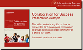 Watch the video series of the CFS presentation example