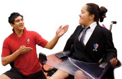 Two wharekura students practising wiaiata