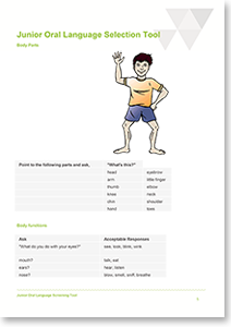 Junior Online Language Screening Tool thumbnail of page 5 Junior Online Language Screening Tool thumbnail of page 5