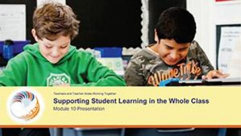 Supporting student learning in the whole class Module 10 Presentation cover image